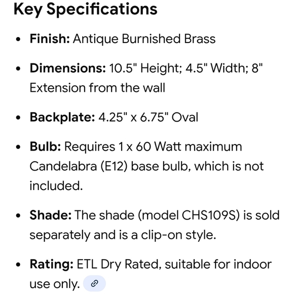 E.F. Chapman Grosvenor House Single Sconce In Antique-Burnished Brass - Picture 3 of 7